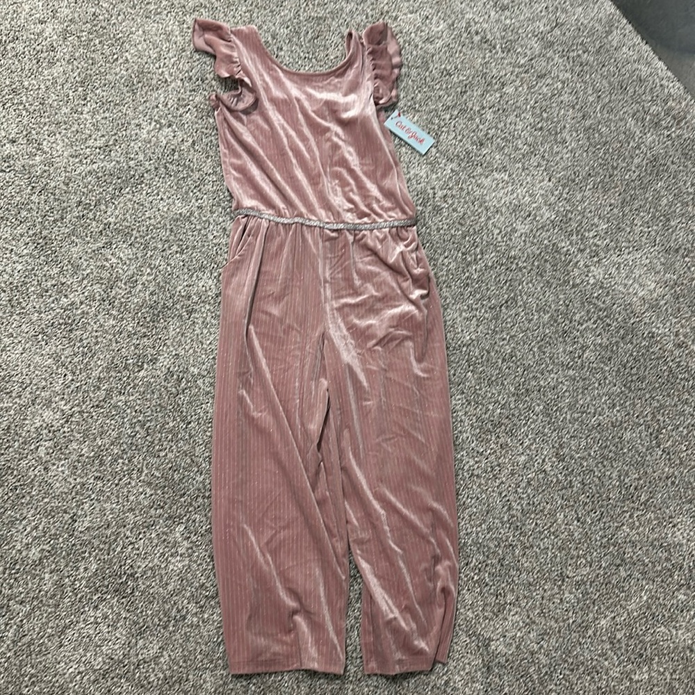 New with tags pink velvet cat and jack romper
